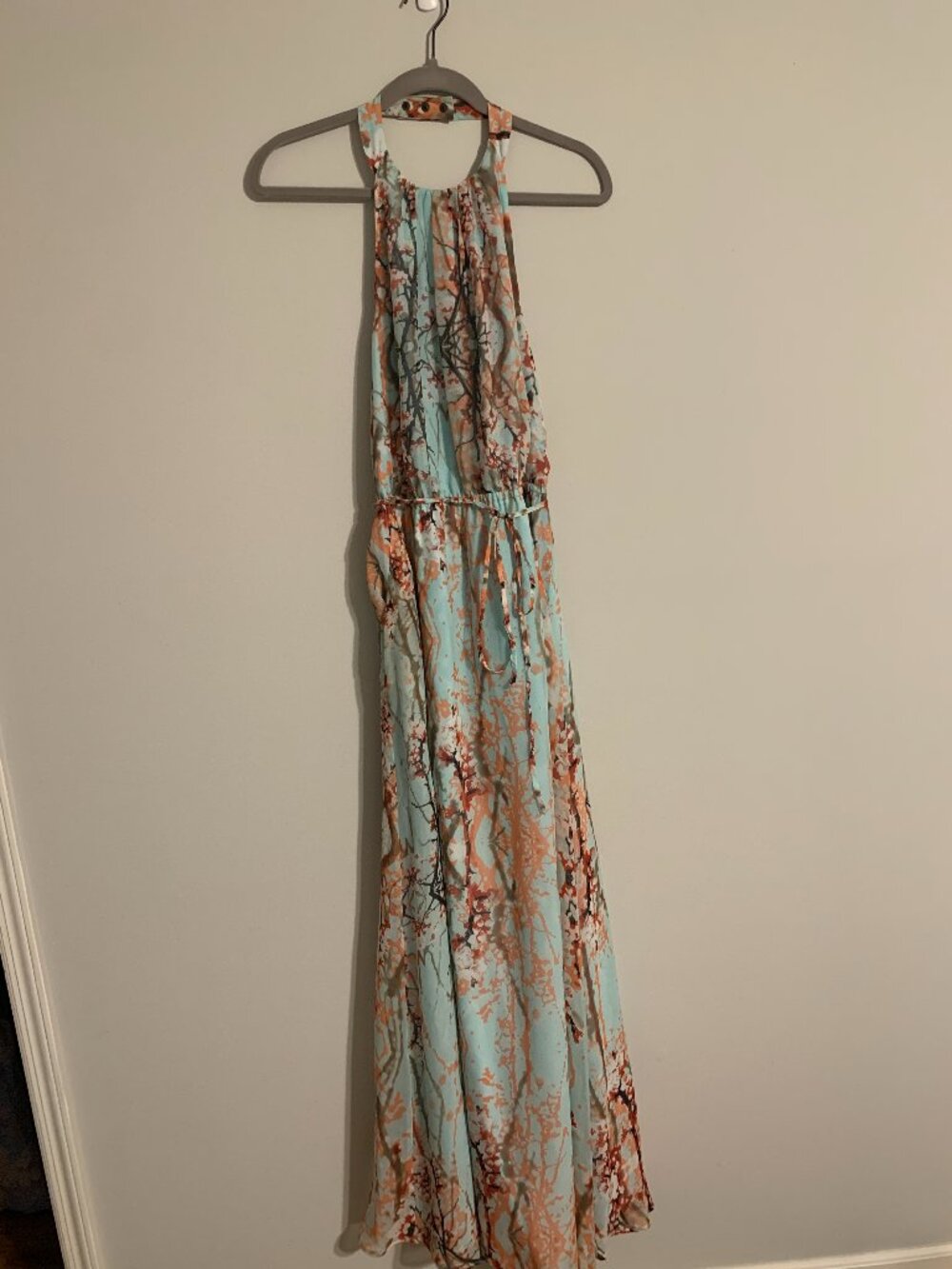 Jessica Simpson Cherry Blossom Halter Dress, Size M